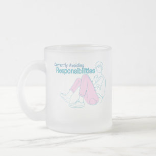 Currently Avoiding Responsibilities Funny Minima Frosted Glass Coffee Mug