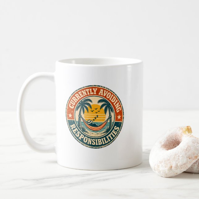 Currently Avoiding Responsibility  Coffee Mug (With Donut)