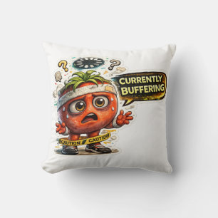 Currently Buffering Funny Retro Introvert Graphic Cushion