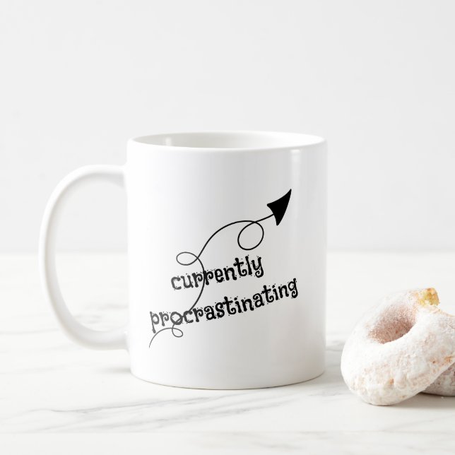 Currently Procrastinating Arrow Mug (With Donut)