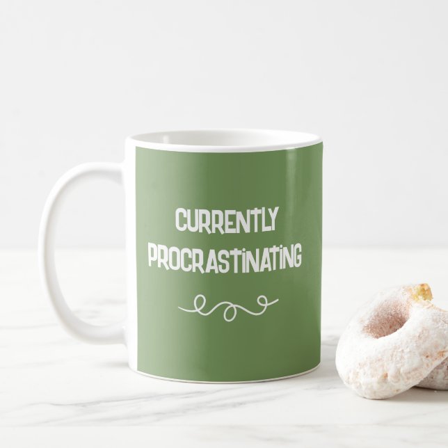 Currently Procrastinating Sage Green Mug (With Donut)