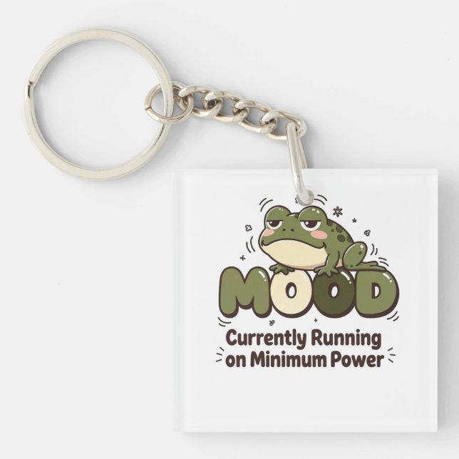 Currently Running on Minimum Power Frog Tee Key Ring (Front)