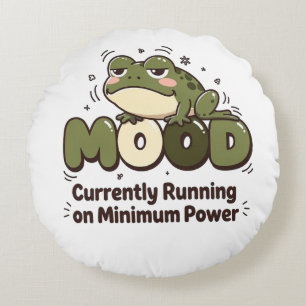 Currently Running on Minimum Power Frog Tee Round Cushion