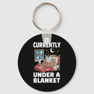 Currently Under A Blanket Cat Cute Lazy Cat Lover  Key Ring
