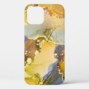 Currents of translucent hues, snaking metallic swi iPhone 12 case