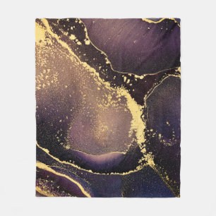 Currents of translucent hues, snaking metallic swi fleece blanket