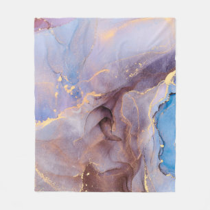 Currents of translucent hues, snaking metallic swi fleece blanket