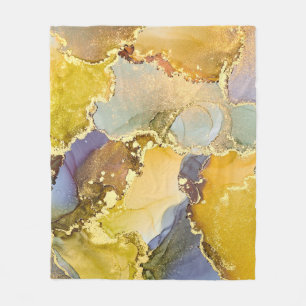 Currents of translucent hues, snaking metallic swi fleece blanket