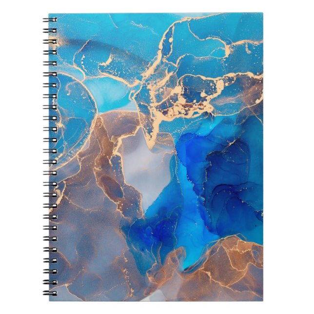 Currents of translucent hues, snaking metallic swi notebook (Front)