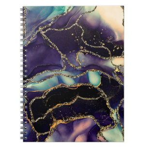 Currents of translucent hues, snaking metallic swi notebook