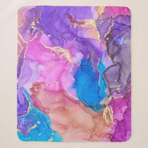Currents of translucent hues, snaking metallic swi sherpa blanket