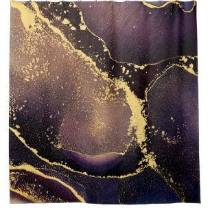 Currents of translucent hues, snaking metallic swi shower curtain