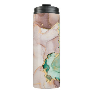 Currents of translucent hues, snaking metallic swi thermal tumbler
