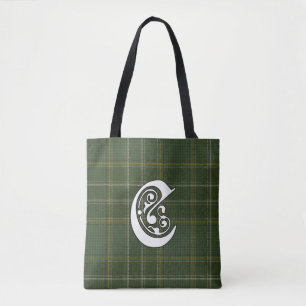 Currie Clan Tartan Monogram Tote Bag