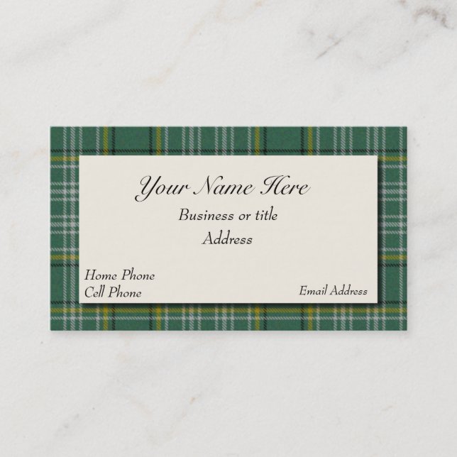 Currie Scottish Tartan Plaid Business Card (Front)