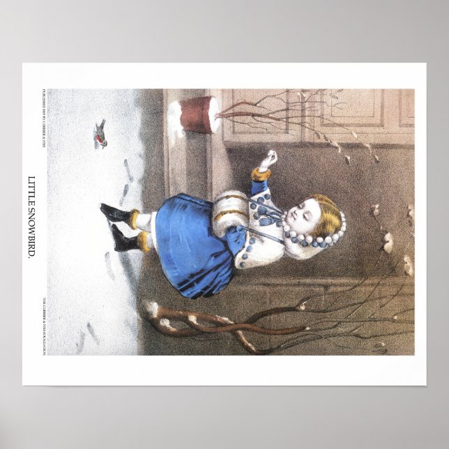 Currier & Ives Lithograph: Little Snowbird Poster (Front)