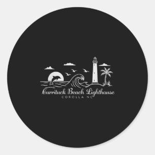 Currituck Beach Lighthouse Corolla North Carolina  Classic Round Sticker