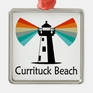Currituck Beach Lighthouse Rainbow Metal Tree Decoration