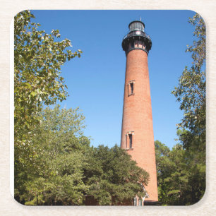 Currituck Beach Lighthouse Square Paper Coaster