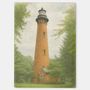 Currituck Beach Lighthouse Watercolor Magnet