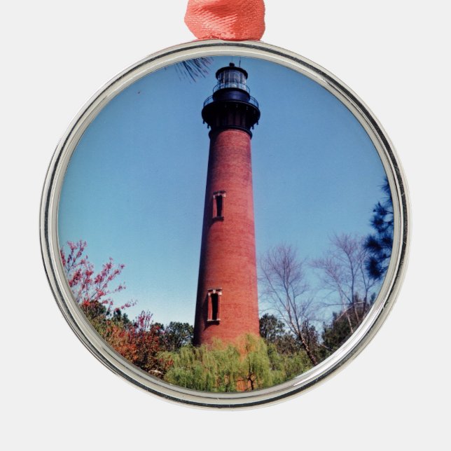 Currituck Lighthouse Metal Tree Decoration (Front)