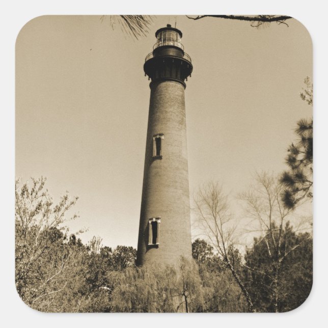 Currituck Lighthouse Square Sticker (Front)