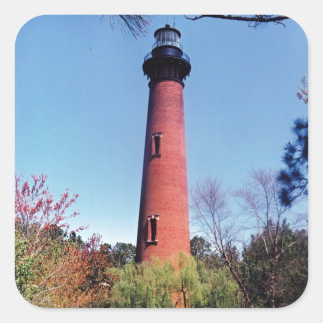 Currituck Lighthouse Square Sticker (Front)