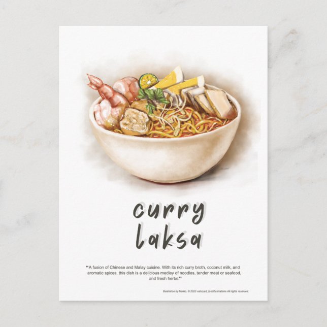 Curry Laksa Malaysia Postcard (Front)