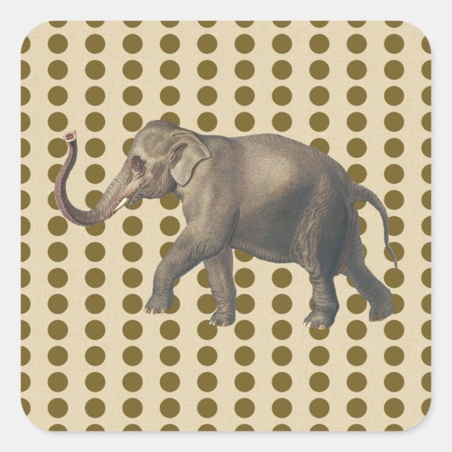 Curry Spice Moods Dots with Elephant Square Sticker (Front)