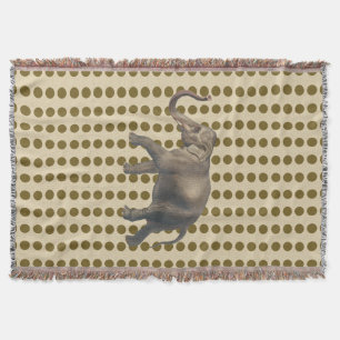Curry Spice Moods Dots with Elephant Throw Blanket