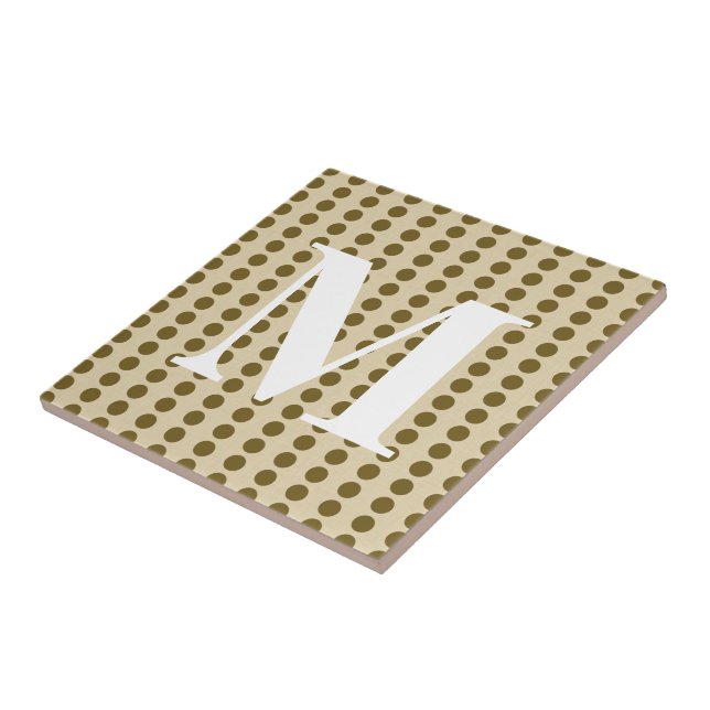 Curry Spice Moods Dots with monogram Tile (Side)