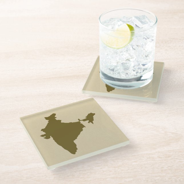 Curry Spice Moods India Glass Coaster (Angled)