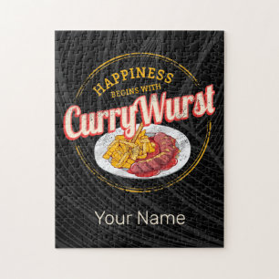 Currywurst Retro Sausage Vintage French Fries Jigsaw Puzzle