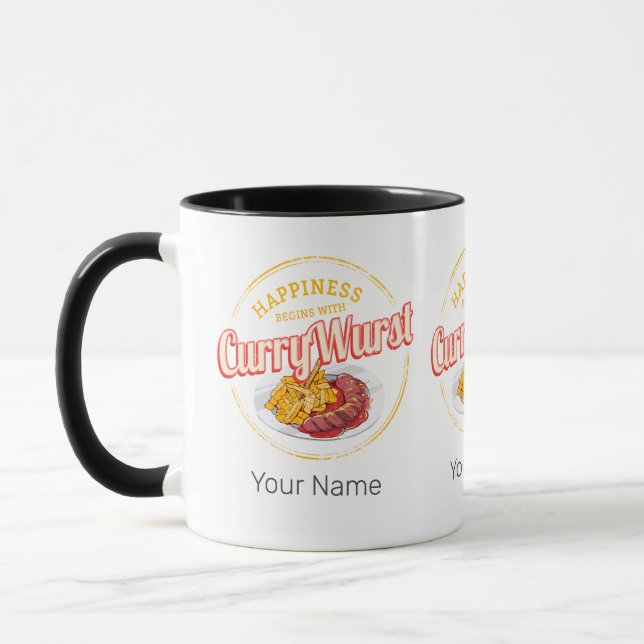 Currywurst Retro Sausage Vintage French Fries Mug (Left)