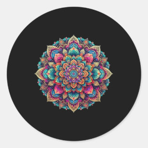 Curse Word Mandala Graphic Tees T Shirt For Women Classic Round Sticker
