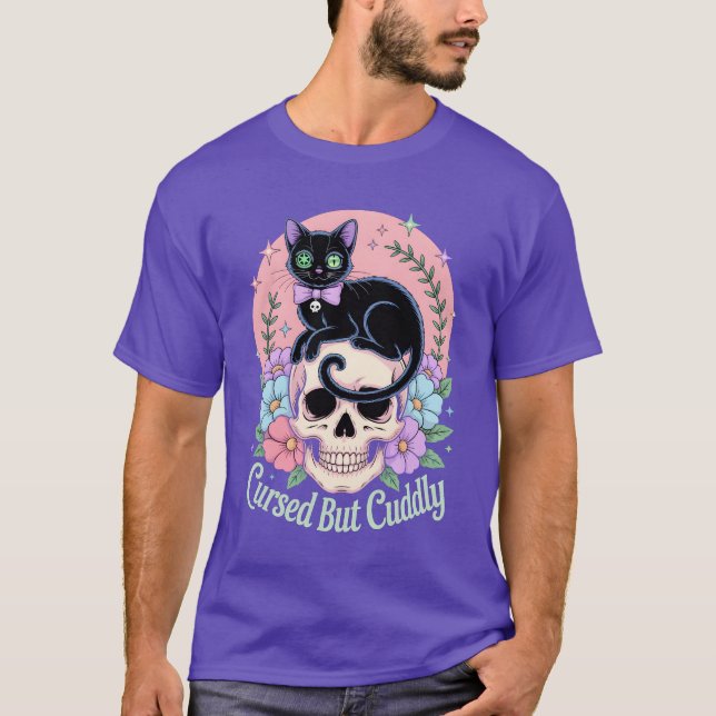 Cursed But Cuddly Kat Print T-Shirt (Front)