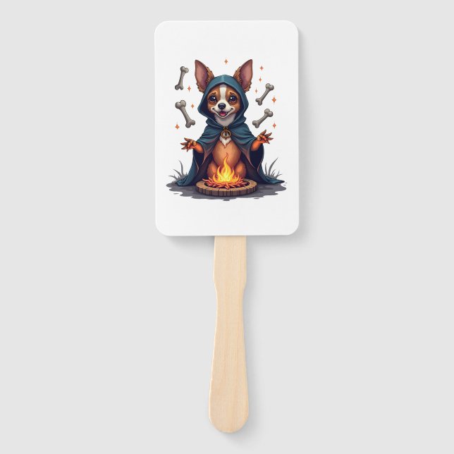 Cursed Chihuahua Ritual Dog Hand Fan (Front)