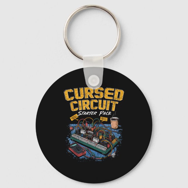 Cursed Circuit Starter Pack Funny Electronics Hall Key Ring (Front)