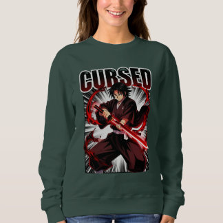 Cursed – Dark Anime Style Katana Warrior Graphic Sweatshirt