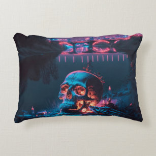 Cursed Lake Skull Decorative Cushion