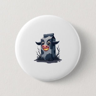 Cursed Milk Carton Cow 6 Cm Round Badge