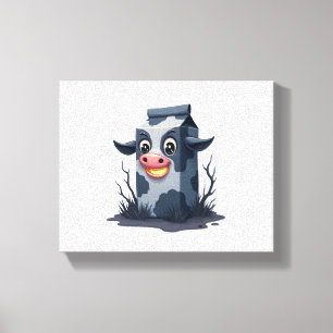 Cursed Milk Carton Cow Canvas Print