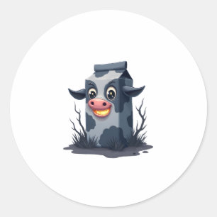 Cursed Milk Carton Cow Classic Round Sticker