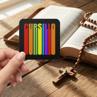 Cursillo Colourful Elongated Text Christian Faith Square Sticker