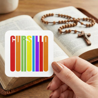 Cursillo Colourful Elongated Text Christian Faith Square Sticker