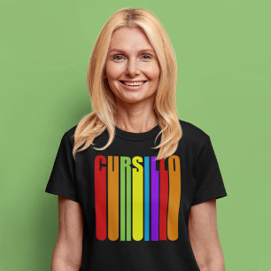 Cursillo Colourful Elongated Text Christian Faith T-Shirt