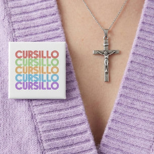 Cursillo Colourful Stacked Rainbow DeColores 15 Cm Square Badge