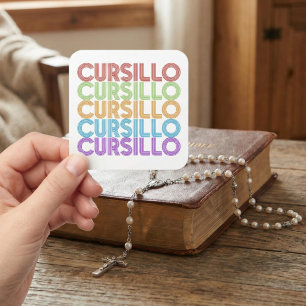Cursillo Colourful Stacked Rainbow DeColores Square Sticker