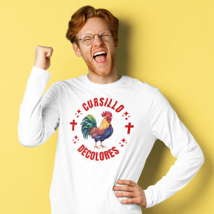 Cursillo Decolores Colourful Rooster with Crosses T-Shirt