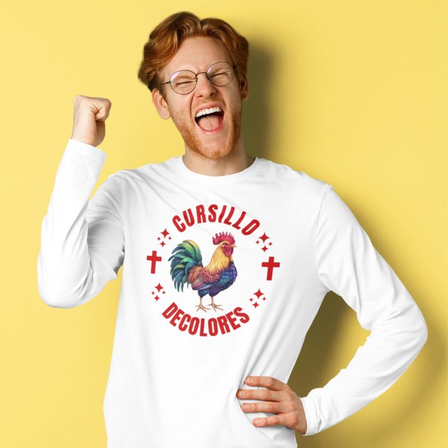 Cursillo Decolores Colourful Rooster with Crosses T-Shirt (Creator Uploaded)